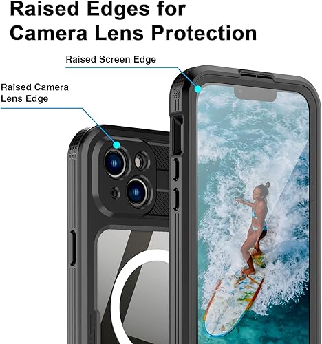 Miniatura 4 de Funda impermeable para iPhone 15, protector de pantalla integrado, a prueba de golpes, a prueba de nieve, a prueba de polvo, funda protectora de