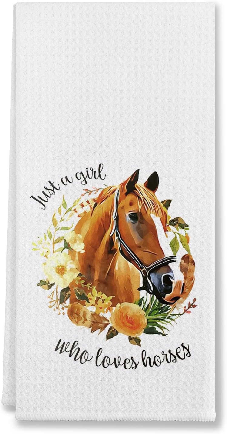 Just a Girl Who Loves Horses Kitchen Towels & Tea Towels