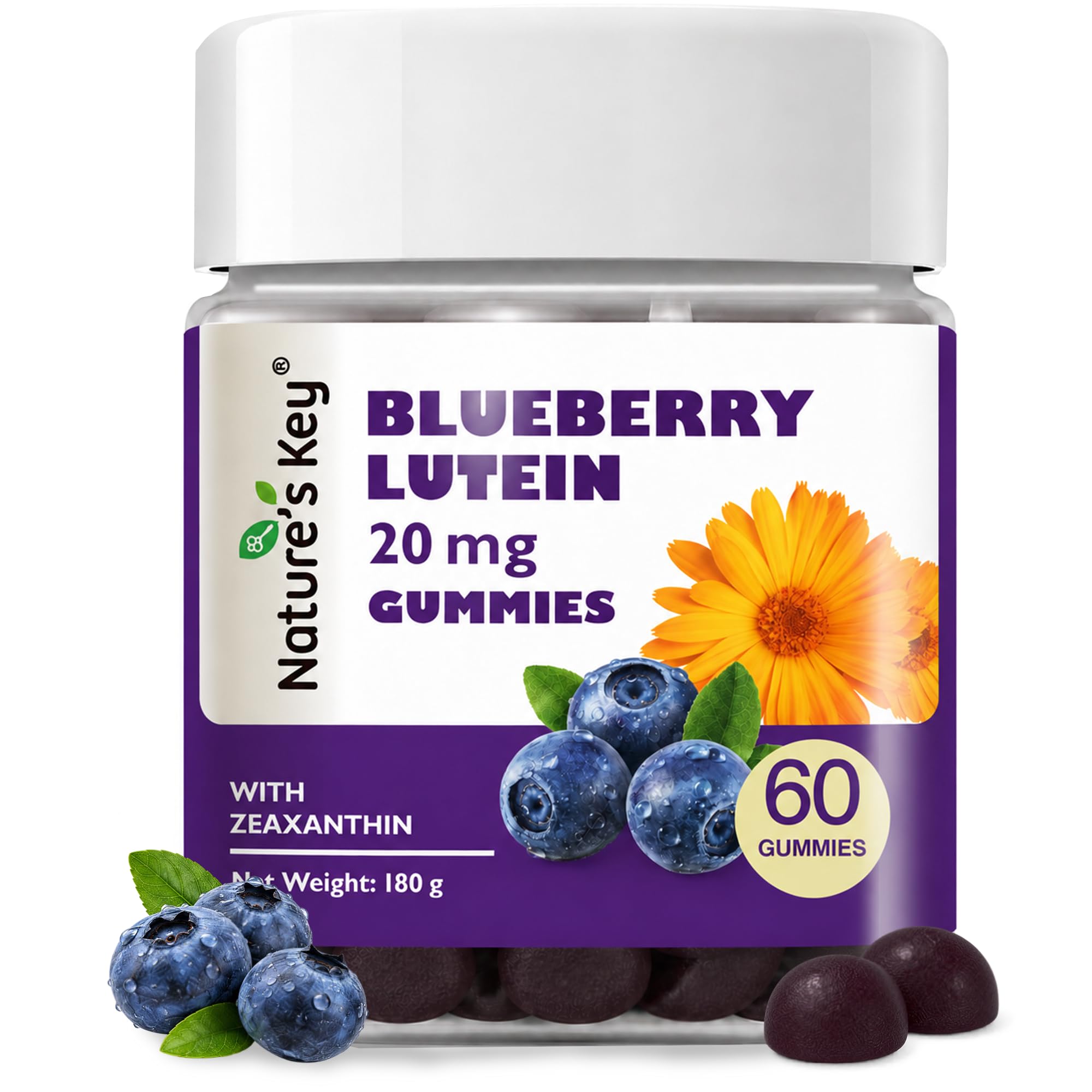 Nature's Key Eye Vitamins, 12mg Lutein and Zeaxanthin Supplements, Gummies Vitamin A for Kids and Adults | Eye Health and Brain Function Supplement | Orange Flavor, 120Ct — Amazon image 9