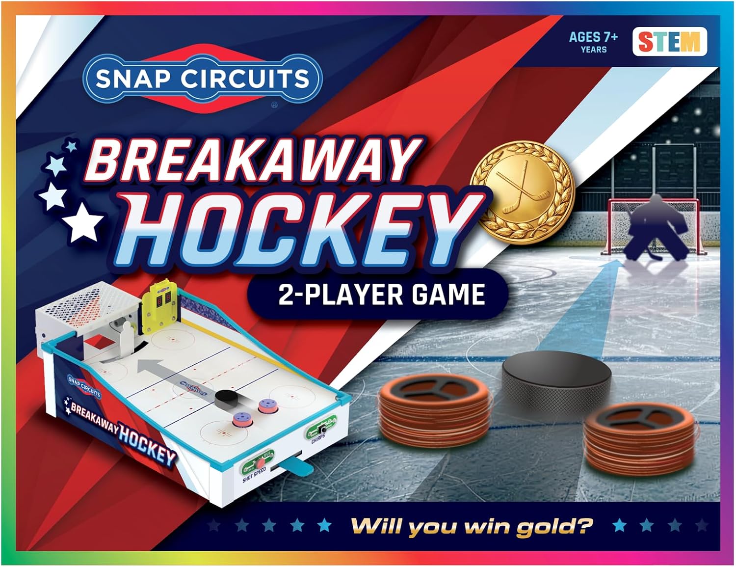 SNAP CIRCUITS Breakaway Hockey STEM Tabletop Game, Ages 7+
