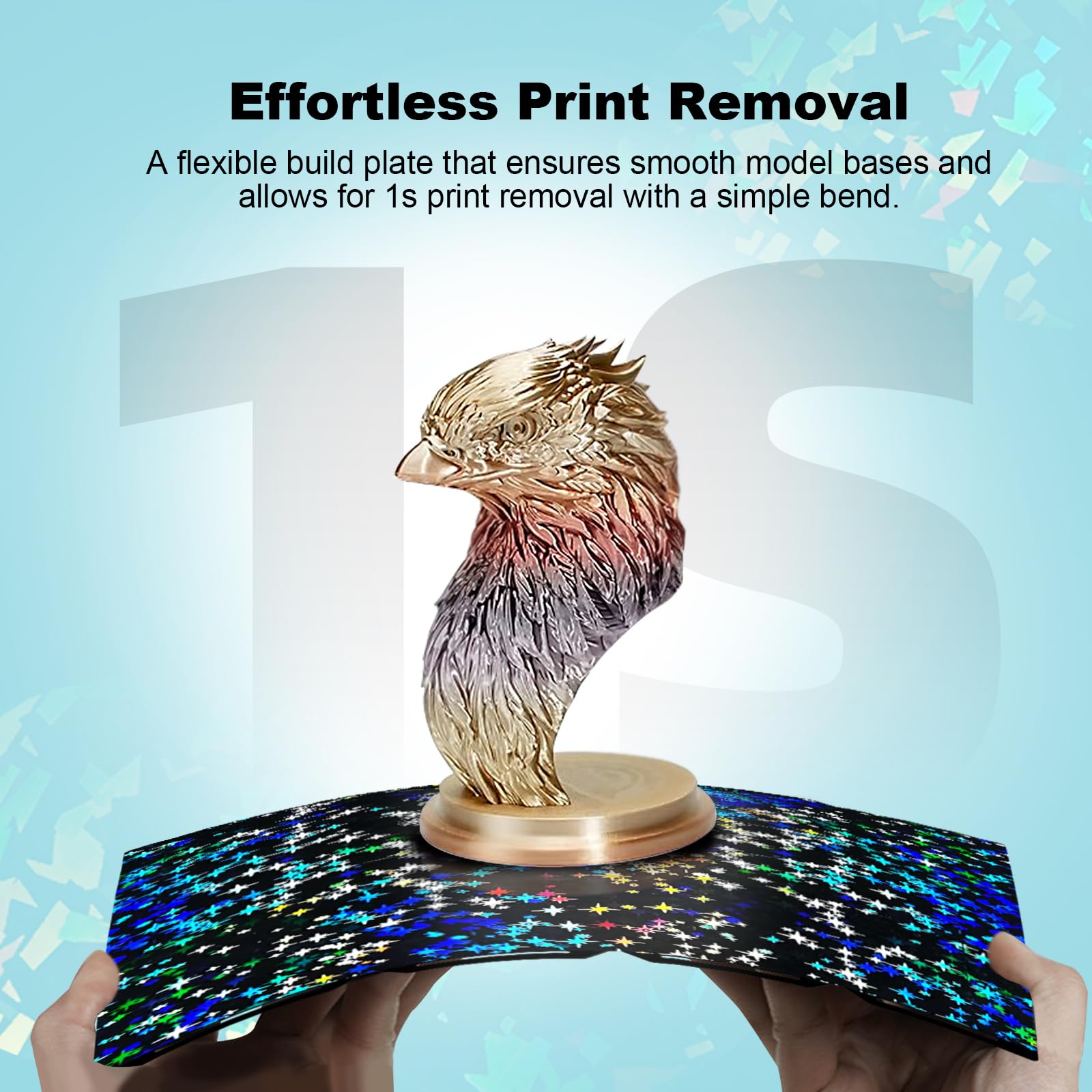 IdeaFormer Holographic U1 Druckplatte für Snapmaker 276x293mm, Rainbow Confetti PEF+Galaxy PEY U1 Build Plate Spring Steel Druckbett für Snapmaker U1 3D Drucker Plattformen