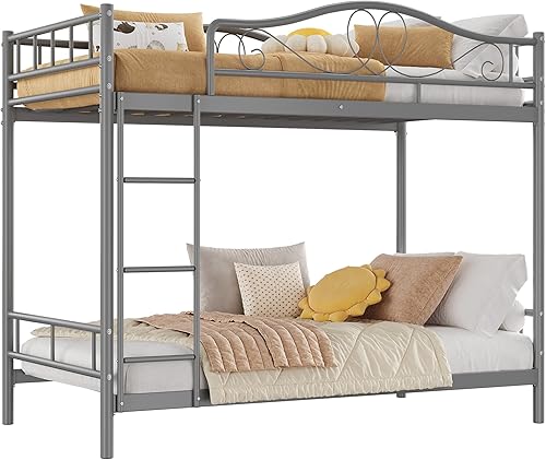 Miniatura 47 de GAOMON Marco de cama de hierro moderno y elegante con cabecera y estribo, estructura de soporte firme, marco de cama de plataforma de metal, no