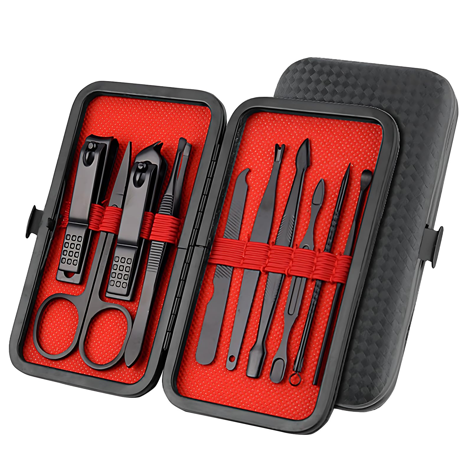 Nail Clipper & Grooming Set,10-Piece Manicure Set, Nail Care Kit with Travel Case, Ideal Christmas Gift or Stocking Filler Stuffers for Men & Women