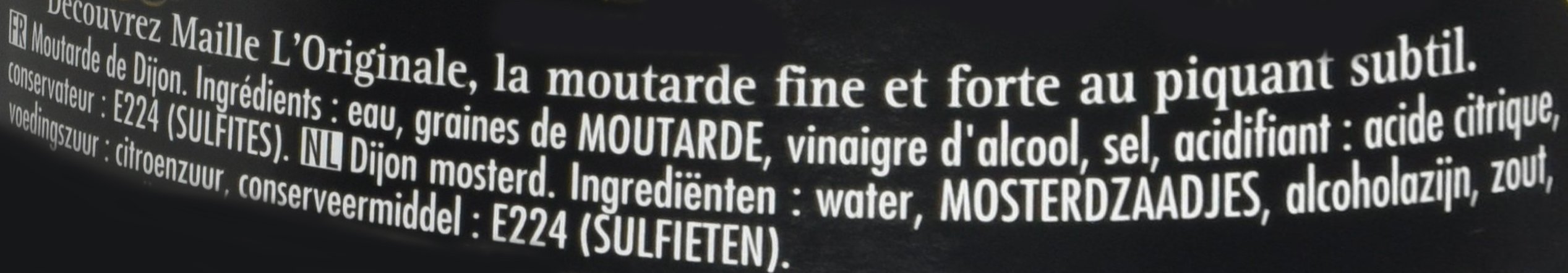 MAILLE Moutarde Fine de Dijon l'Originale Bocal 380 g - Lot de 4