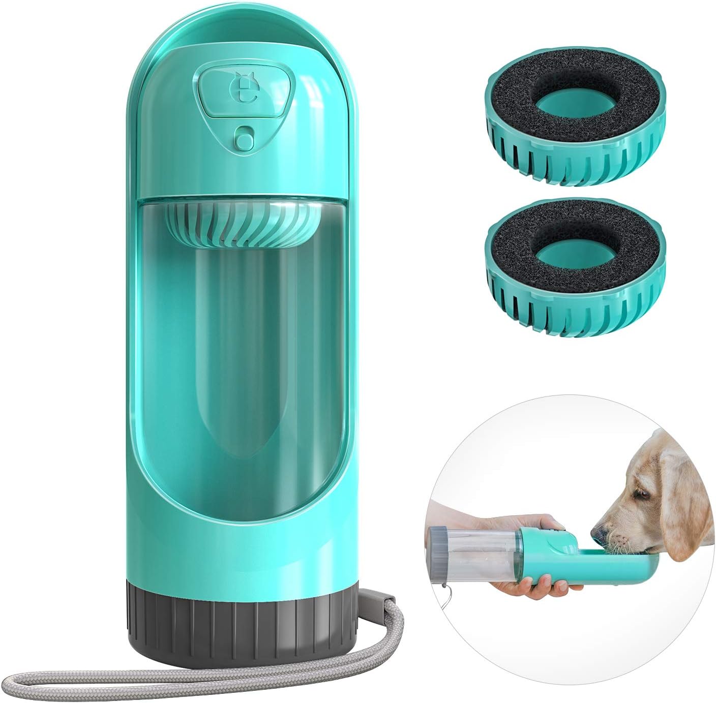 IOKHEIRA Dog Water Bottle for Walking Portable Leak Proof Bottle for Pet Small Cat Puppy Outdoor Hiking Travel 13.4oz