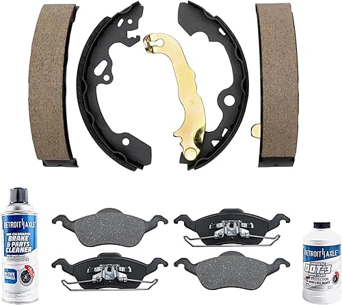 Detroit Axle - Kit de Freno para Ford Focus 2000-2004, Pastillas de Freno Delanteras Cerámicas Traseras Semimetálicas 2001 2002 2003 Reemplazo
