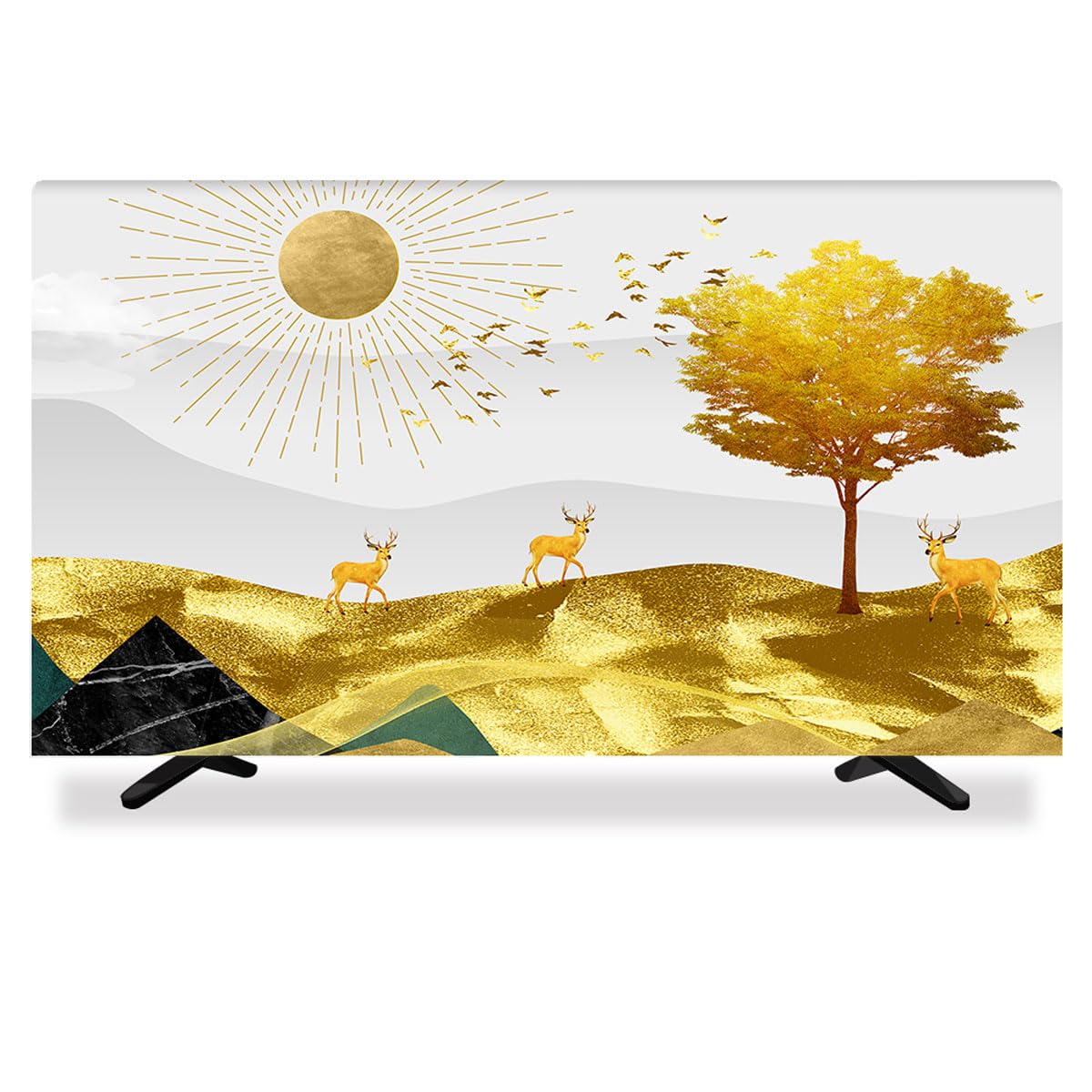 TV covers, 32-80 Inch For LCD LED Television TV Set Cover European Artwork Living Room Decoration(A,37 39IN)