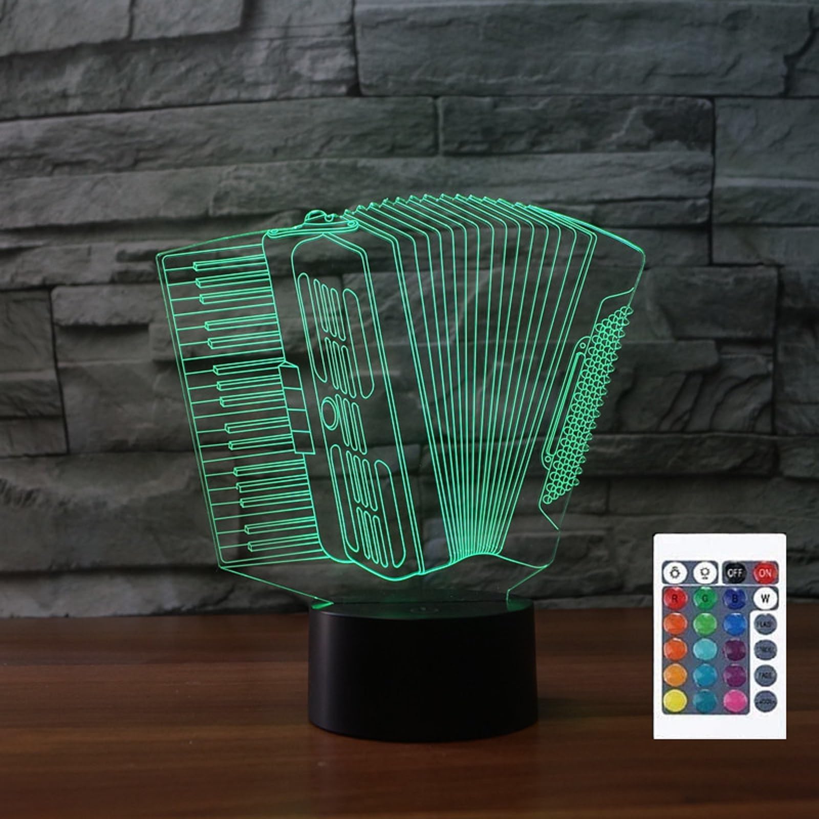 FLRXHK - 3D Accordion Touch Table Lamp with Remote Control, 16 Colors Optical USB LED Night Light for Kids Gift Room Decor