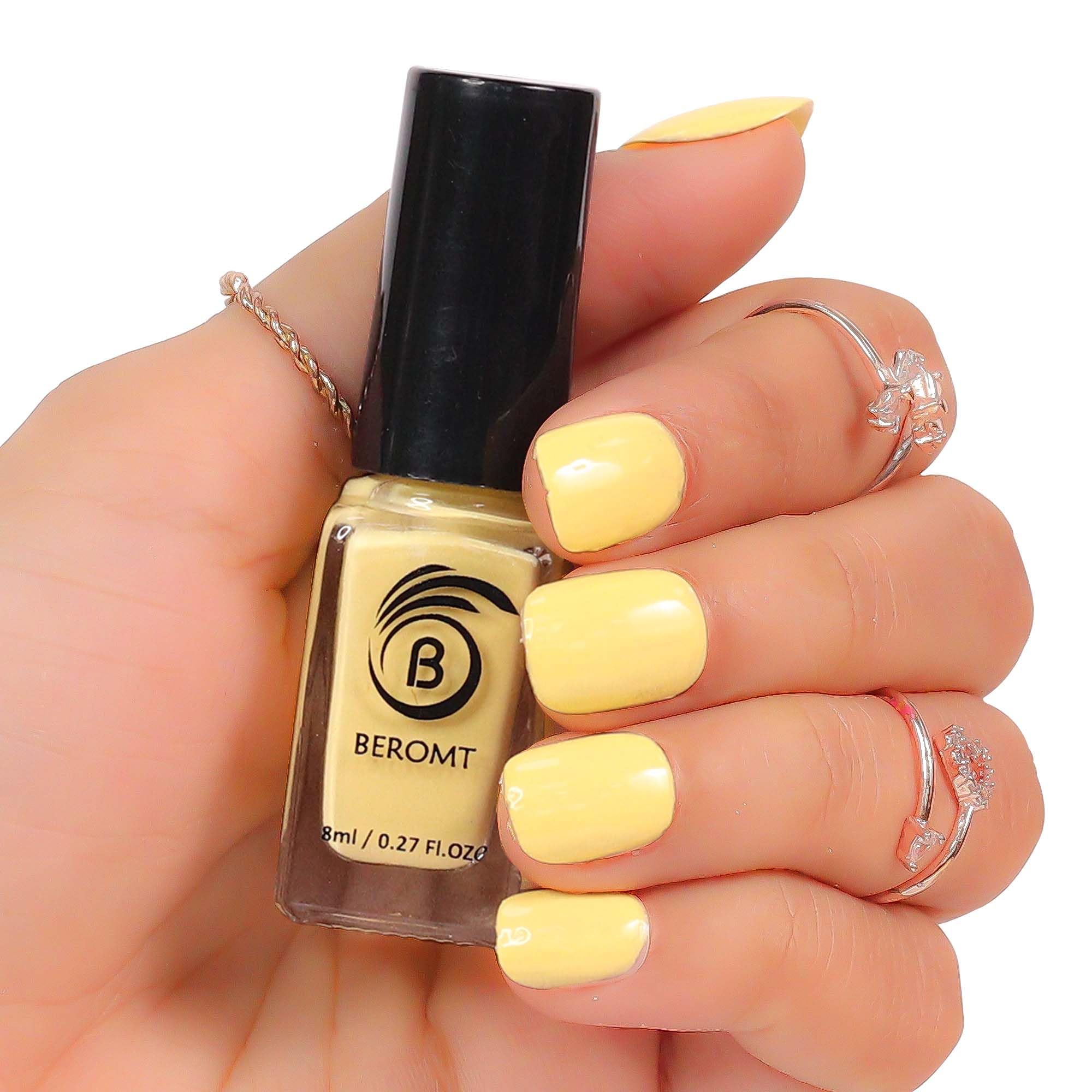 Solid Twist gel Finish nail Polish Pastel Yellow - BNP7050-image-41