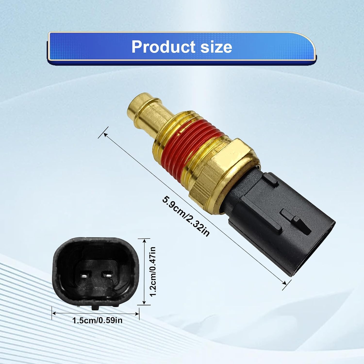 Temperature Sensor, Coolant Temperature Sensor, Engine Coolant Temperature Sensor, Engine Sensor Replaces OE# 5149096AA, 5149077AA, 68045803AA, Compatible with Avenger, Cherokee, D0dge