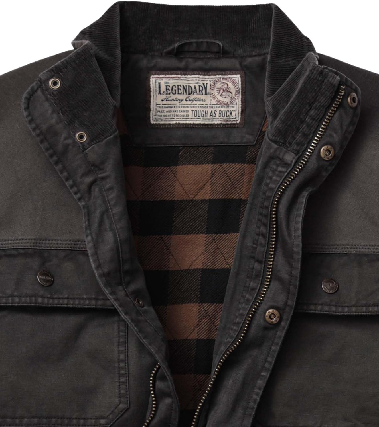 Legendary Whitetails Mens Barn Chore Coat Vintage Waxed Cotton Water Resistant Work Jacket