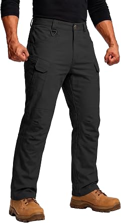 Stretch Tactical Pants for Men, Water Resistant Hiking Work Pants with 6 Pockets