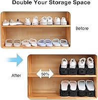 Vista 4 de Neprock Zapatero Organizador de Zapatos que Ahorra Espacio Organizador de Zapatos para Armario, Apilador de Zapatos Ranuras para Zapatos Ahorrador