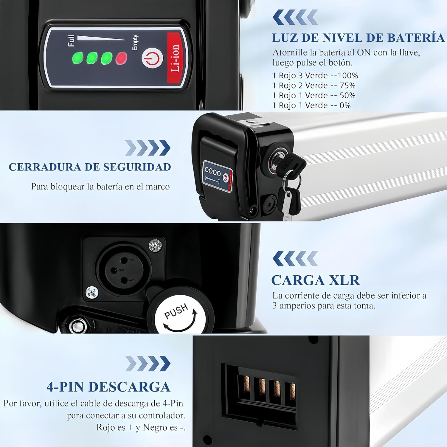X-go 2600Mah 4500Mah E-Bike Akku für Pedelec XH259-10J Ersatzbatterie für Trio, Phylion, MiFa, Rex