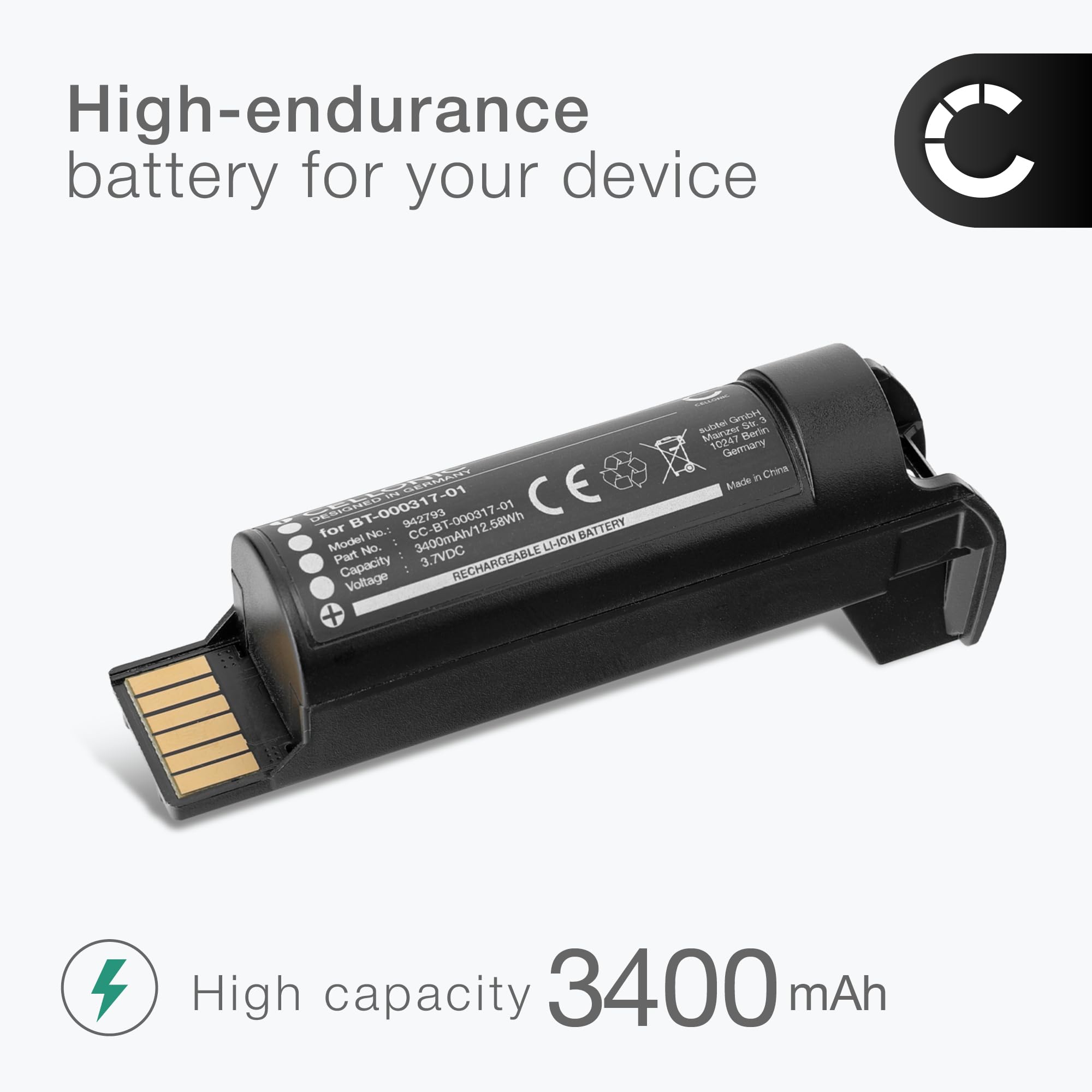 CELLONIC 1x Akku kompatibel mit Zebra CR2278, CR2278-PC, DS22