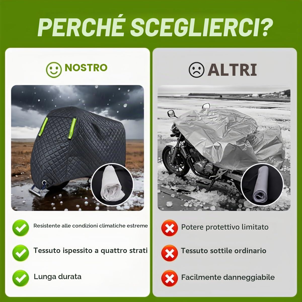 Telo coprimoto antigrandine per Yamaha Tricity 300, Resistente Grande Coprimoto antipioggia con fori per serratura, Spessore Per All'aperto sole, neve, pioggia, polvere