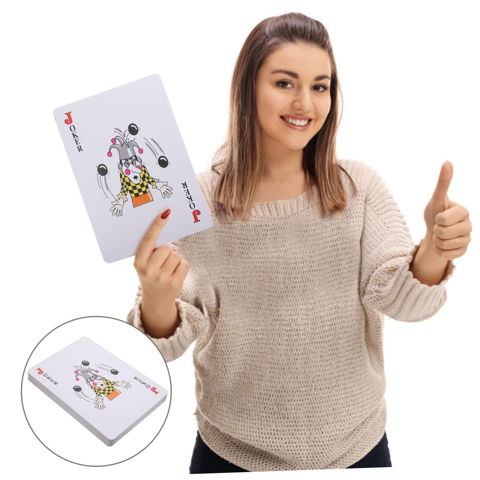 Yardwe Carte da Poker Grandi a Caratteri Grandi, Set Bianco | Carta Patinata, Finitura Liscia, Formato Portatile, per Casa e Esterni, per Adulti