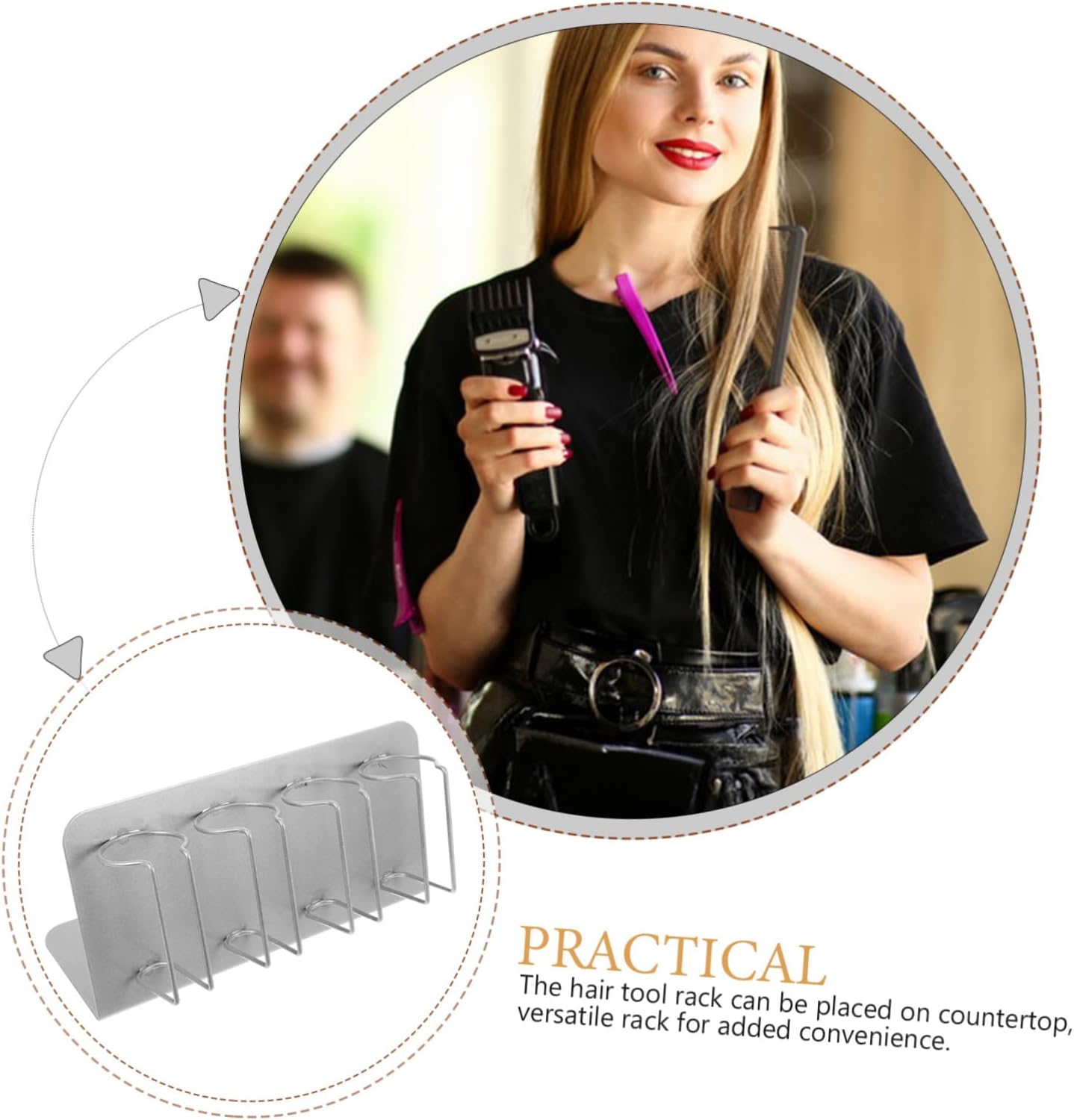 Outanaya Hair Trimmers for Men Stand Electric Clipper Hanger Barber Trimmers Professional Storage Rack Hair Accessories Organizer