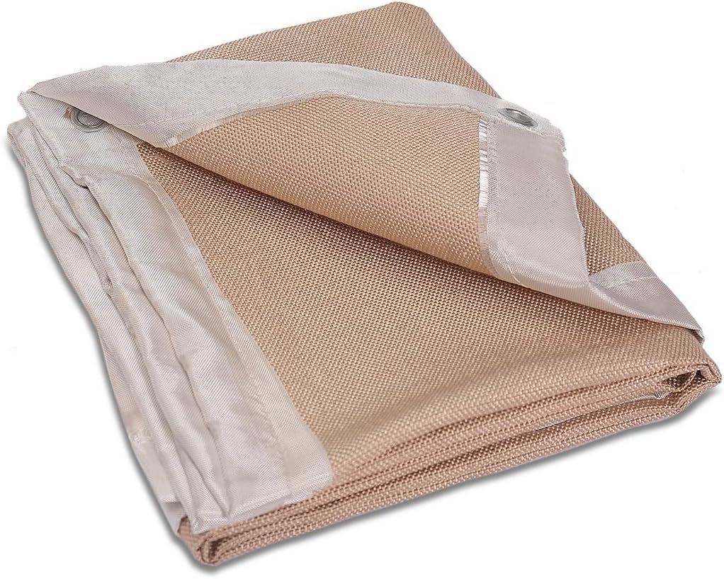Large Fiberglass Welding Blanket—Retardant | Fireproof，Fireproof Thermal Resistant Insulation Cover，Silver grommet, easy to hang and fix，1100°F Heavy Duty Welding Blanket,Washable (36" x 60")