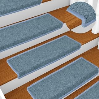 NQJIBUE Item-Carpet - Peldaños para escaleras, 15 unidades, 65 x 21 x 4 cm, color azul, suministros para el hogar, peldaños de escalera