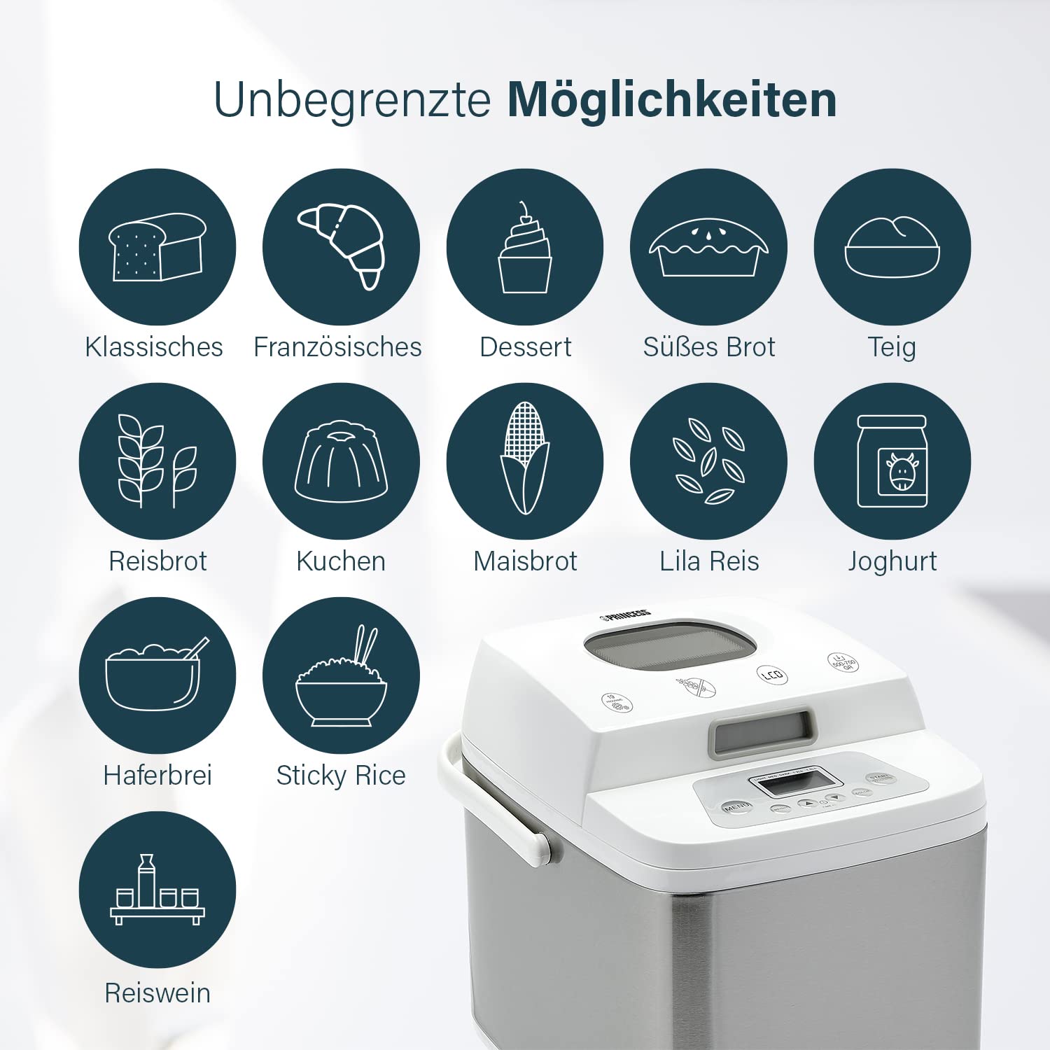 Princess 152007 – Deluxe Brotbackautomat – Glutenfreies Programm