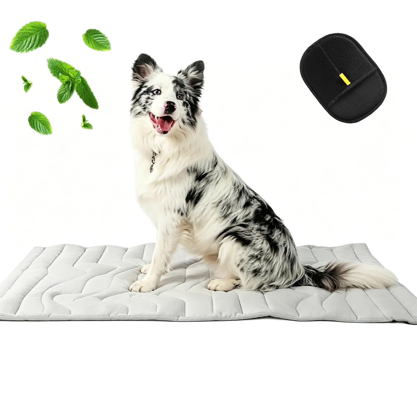 Pfotenchill Kühlmatte, PfotenChill - Die Innovative Kühlmatte für Hunde, S/M/L/XL Pfoten Chill kühlmatte Hund, Sommer Kühldecke hundematte für Zuhause Unterwegs oder im Auto (Grau,L)