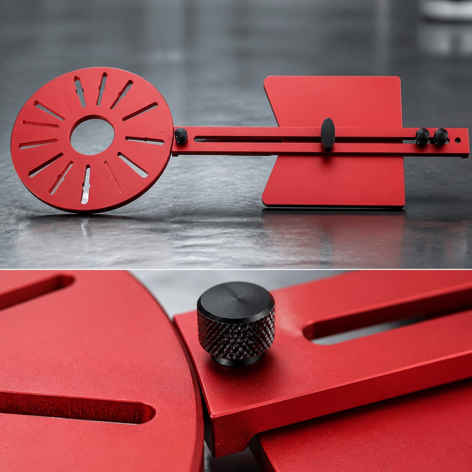 Fresatrice per Legno con Base in Alluminio E Piastra da 5 Mm per Taglio Dritto E Scanalature con Guida Regolabile per Falegnameria Adatta per Uso Professionale E Fai da Te
