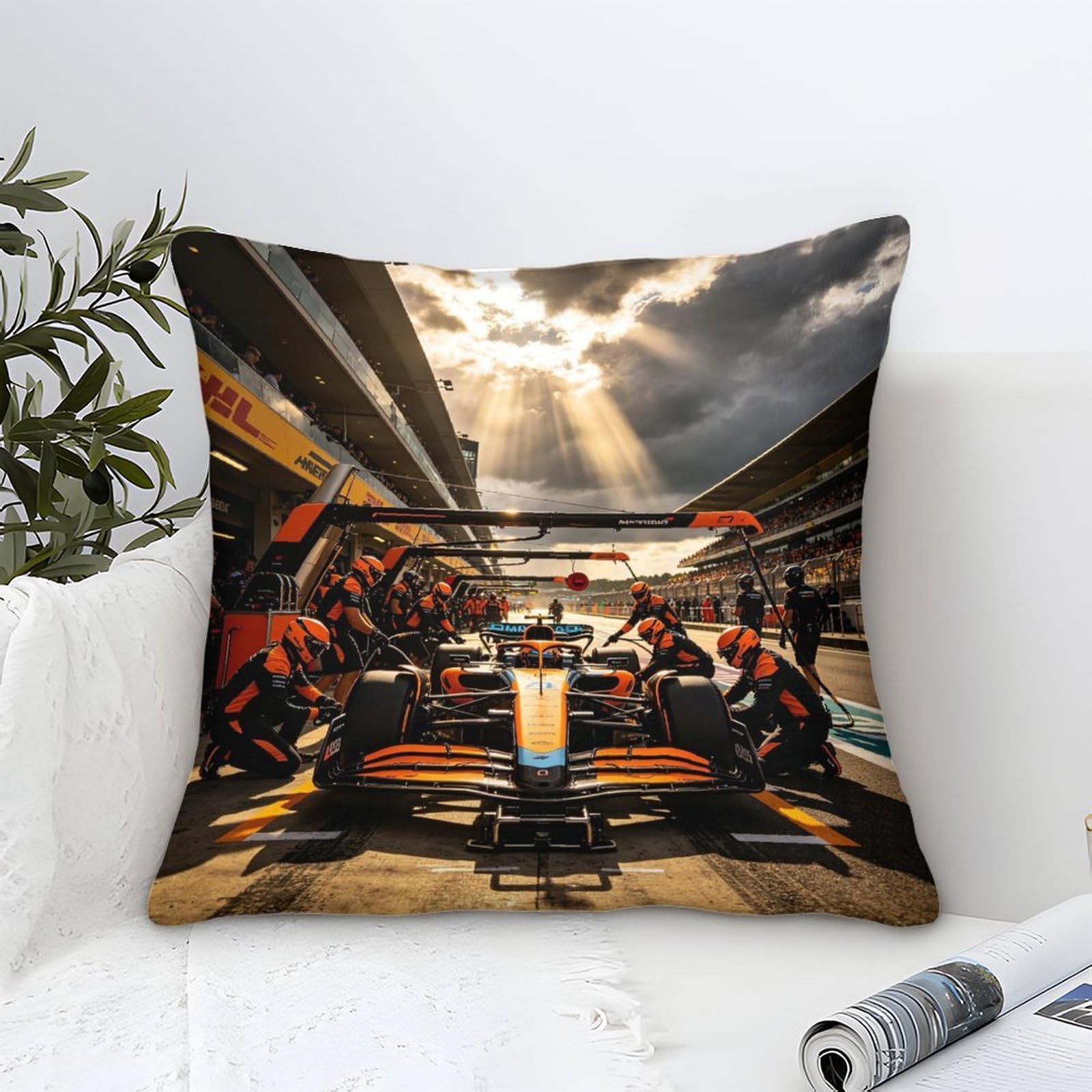 3U6C4M9K Landonorrisse Cushion Cover 40x40cm, Pit Stop Throw Pillow Case Decor for Home Livingroom Couch Bedroom Sofa Decorate