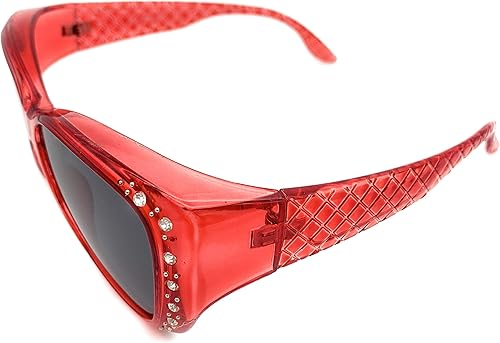 Miniatura 2 de Incredible Bargains The Starlet - Gafas de sol rectangulares ovaladas con diamantes de imitación de mariposa y ajuste de 2.165 in