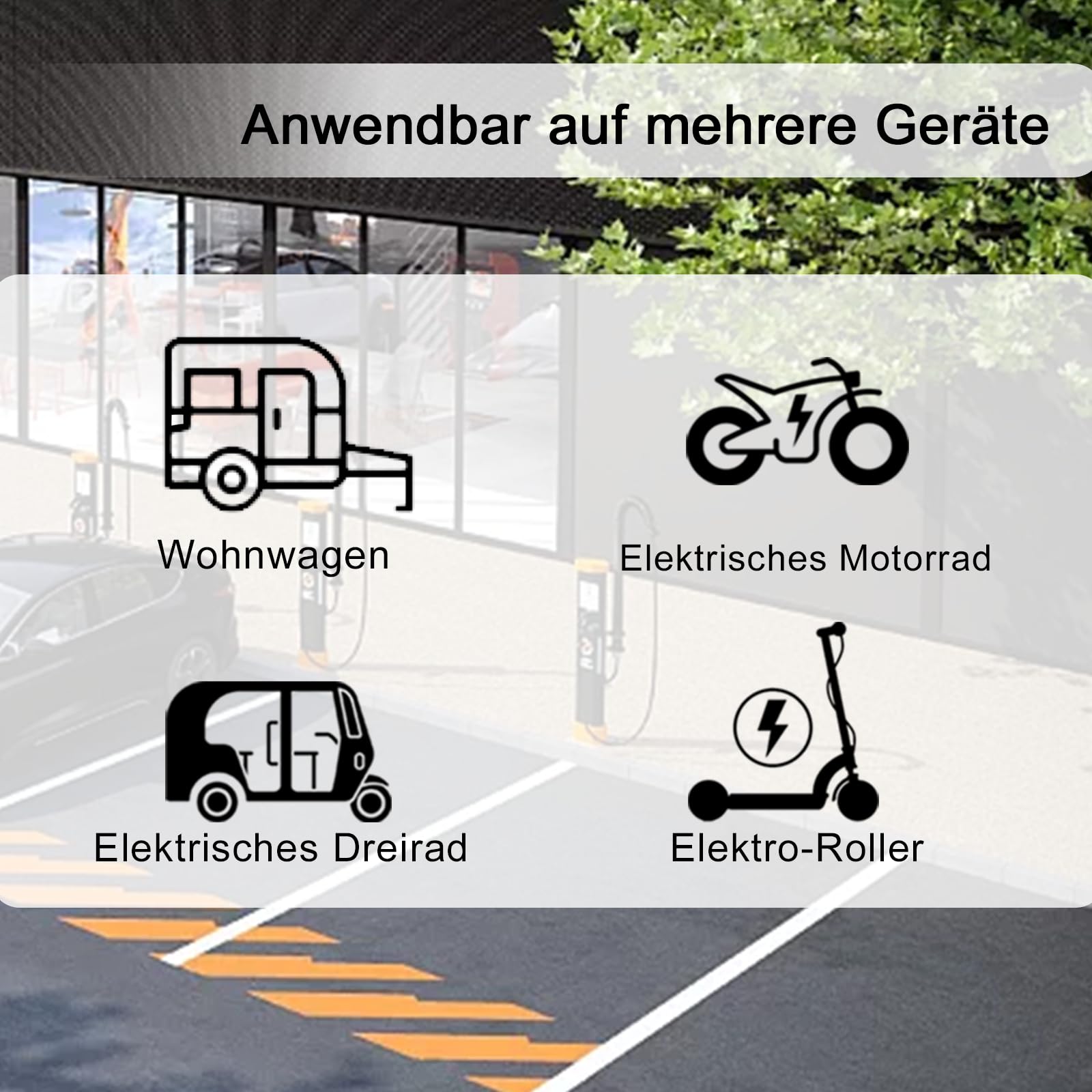 Typ2 auf Schuko Adapter,16A,Ladegerät oder Typ2 Ladestation Adapter | Typ2 auf Schuko Stecker mit Druckschalter für Elektrische Motorräder, E-Scooter und E-Bikes, 3,5 kW, NOT V2L
