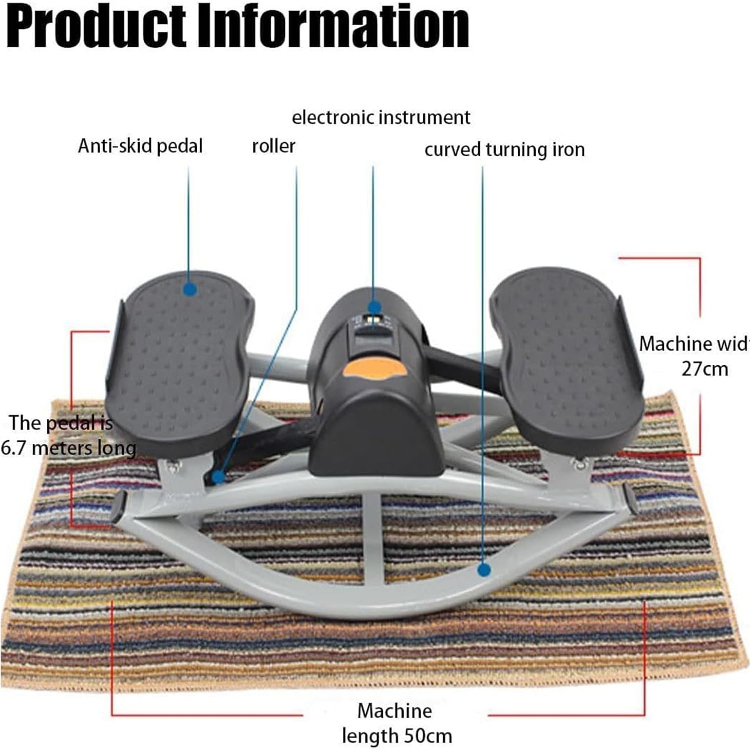 Rock Stepper Side to Side, Mini Rock Stepper Machine for Exercise at Home - with Digital Display, Workout Machine for Legs & Glutes, Rock Stepper for Home No Assembly Required