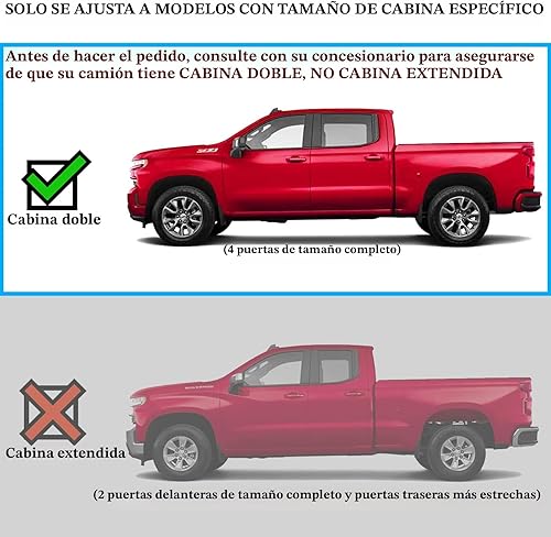 Miniatura 4 de N-X - Estribos de 6 pulgadas (incluye 8 soportes y cubiertas de plástico) y escalones para camioneta de 2 filas y 4 puertas, un par