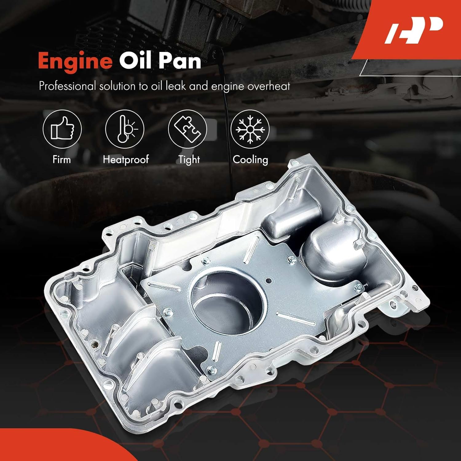 A-Premium Engine Oil Pan Sump with Drain Plug Compatible with Mazda 6 03-05, MPV 00-06, Tribute 01-06, Mercury Cougar 1999-02, Mariner 05-08, Mystique 1995-00, Ford Contour 1995-00, Escape 01-08