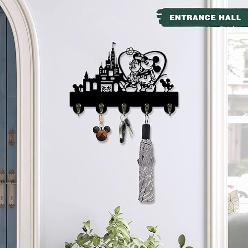 Miniatura 7 de BOVIZIPY Mick Shape - Soporte para llaves de ratón, soporte para correa de perro con 5 ganchos decorativos para pared, regalos de inauguración de