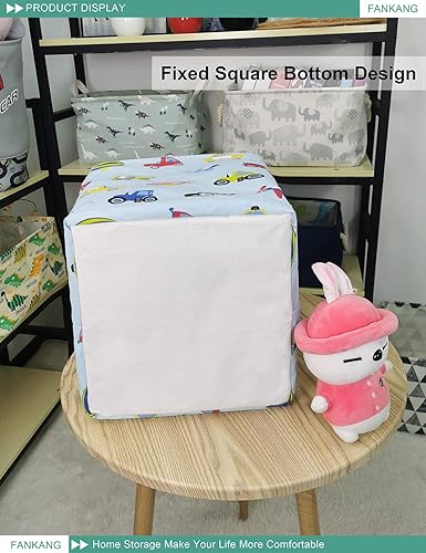 Miniatura 7 de FANKANG Cesta cuadrada para cuarto de bebé, cesta de lona plegable con revestimiento de polietileno impermeable, cestas de almacenamiento de regalo