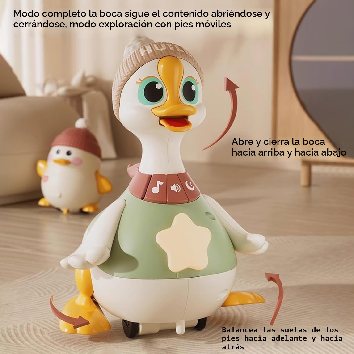 Tummy Time Duck Family Toy, Pato Que se Balancea, Gatea y Camina con Patitos, Juguetes para Jugar Boca Abajo para Niños Pequeños de 1 a 3 Años (1 Set)