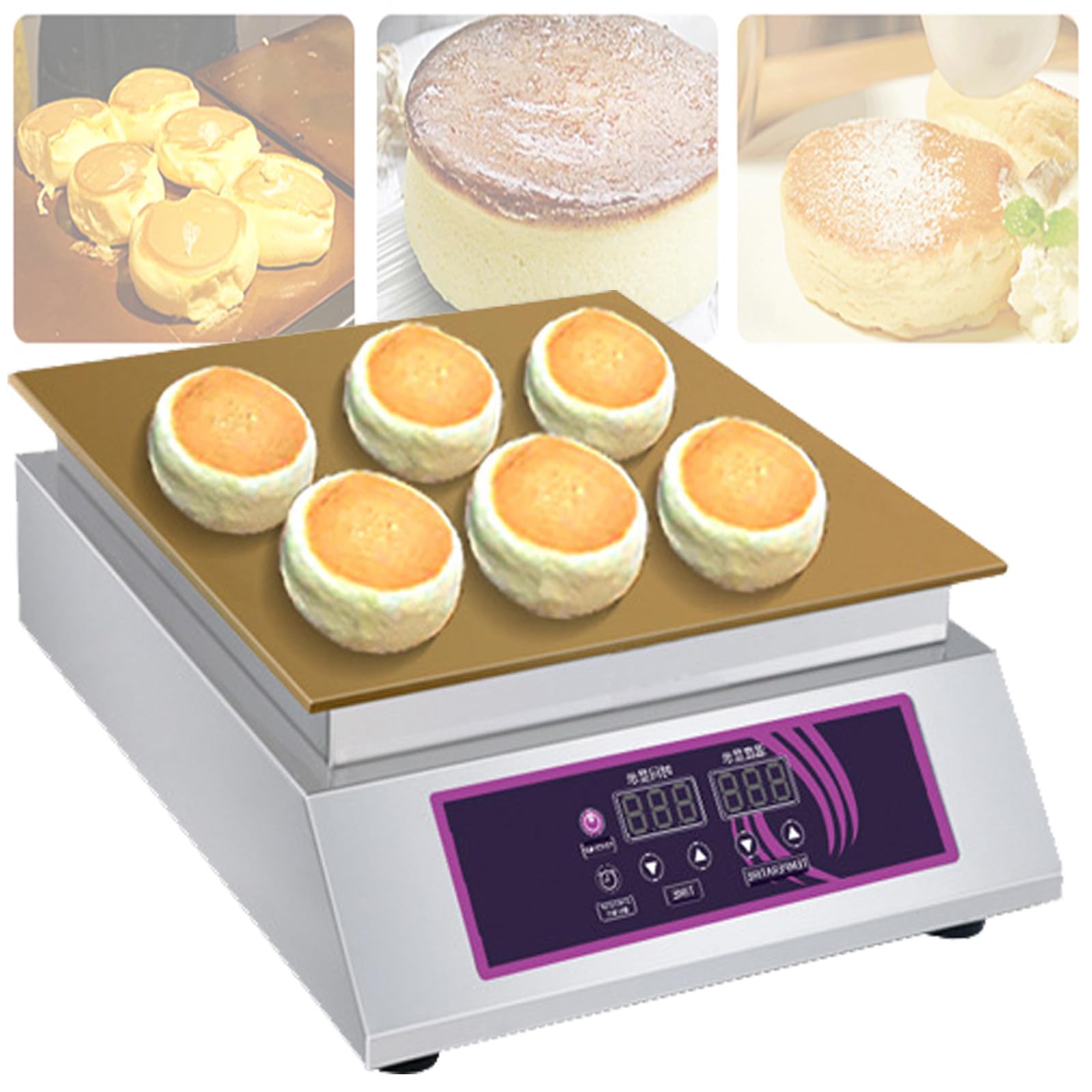 DSeenLeap 1300W Mini Pancake Maker, Commercial Electric Nonstick Single Pancake Maker Machine, 60-240? Temperature Adjustable, for Baking Crepes, Muffins