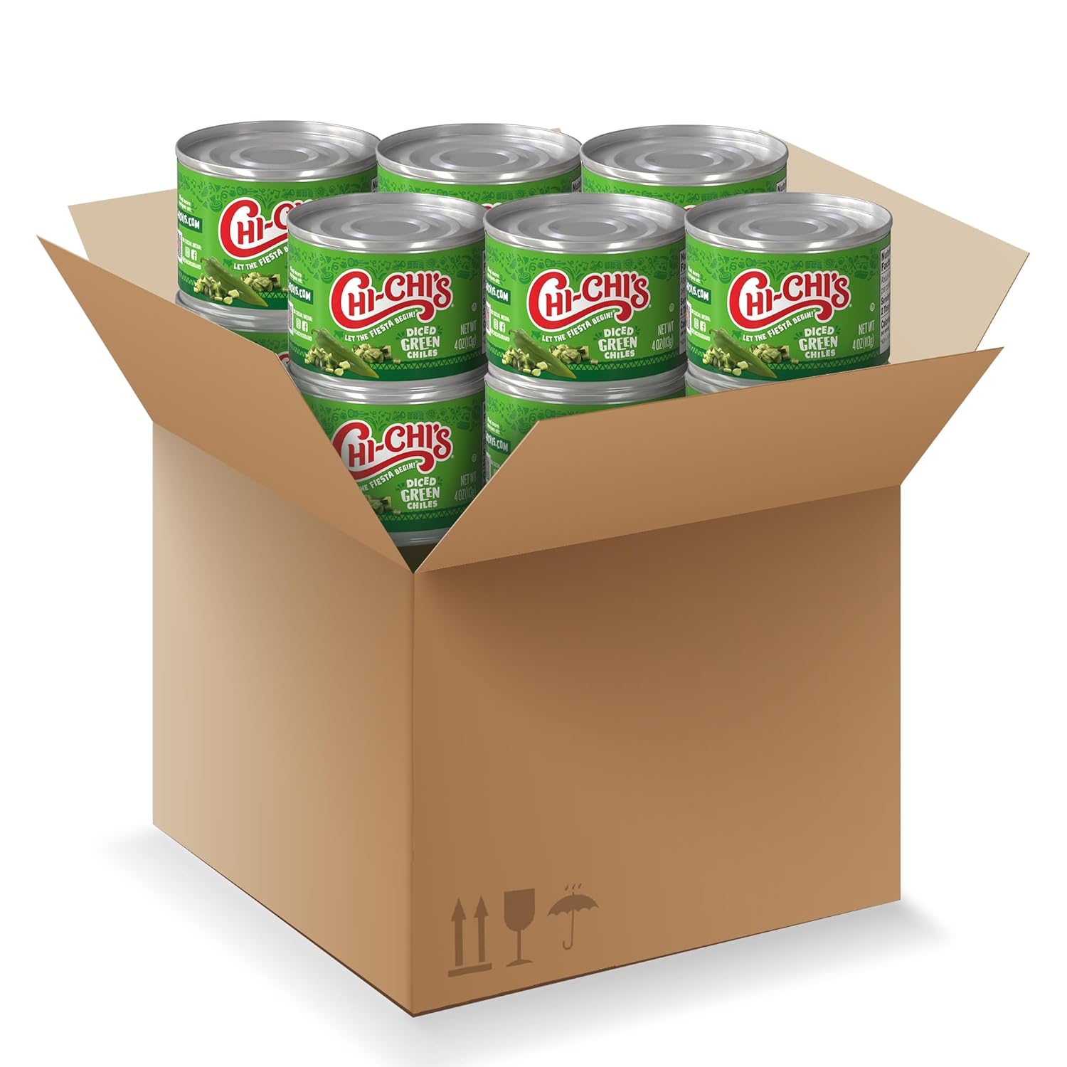 CHI-CHI'S Diced Green Chile Peppers, 4 oz Cans, 12-Pack | Low-Calorie Kosher Pantry Staple for Bold Mexican Flavor