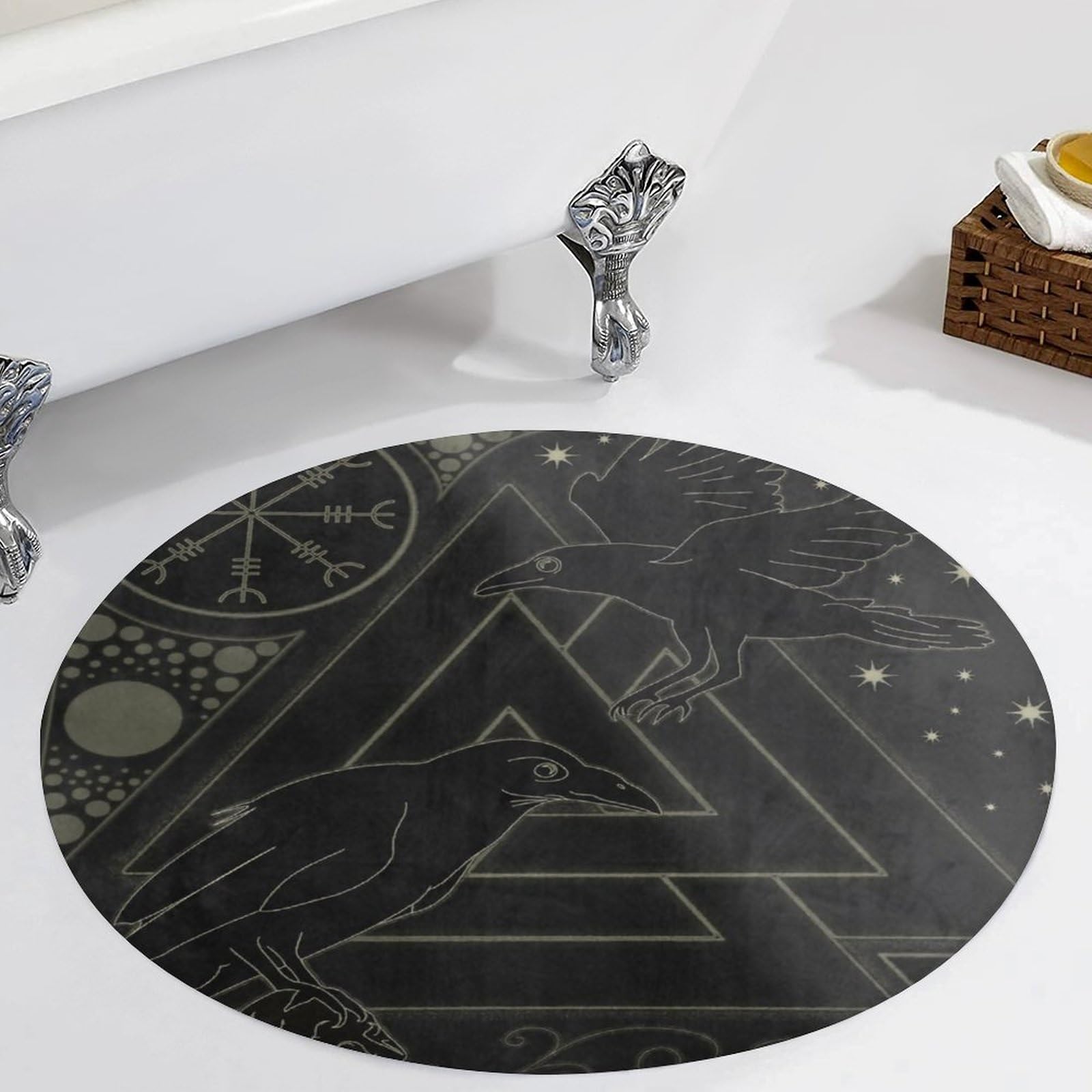 Tapis Viking moderne Valknut 3D tapis de sol salon doux 80x80