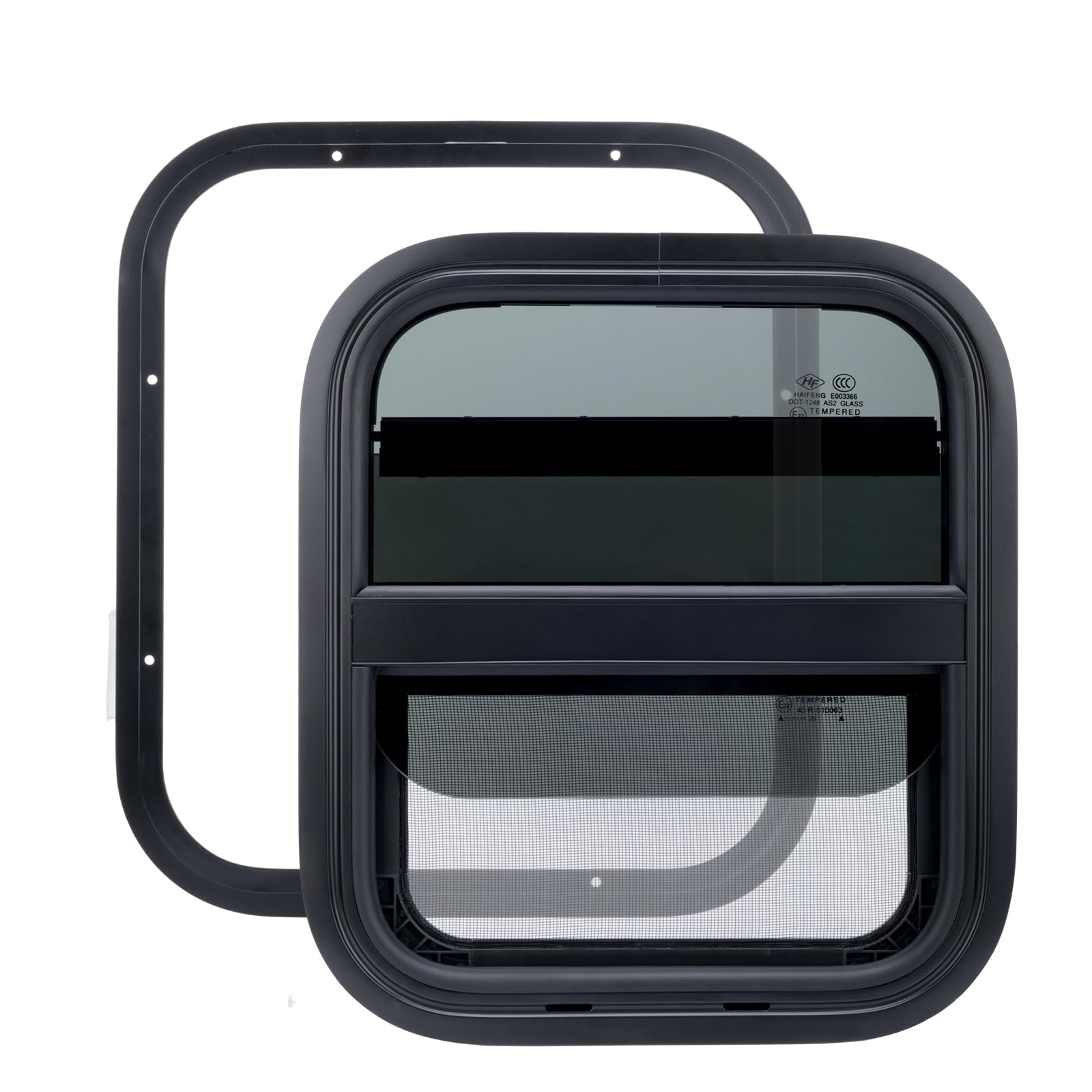 Photo 1 of **BIGGER IN PERSON*** RVSNAIL RV Window for Trailer Camper, 21" W x 14" H Horizontal RV Window with Net Screen and Trim Ring RV Window for Cargo Trailer Camper for 15/16" to 1-3/5" Thick Walls, DOT Approved