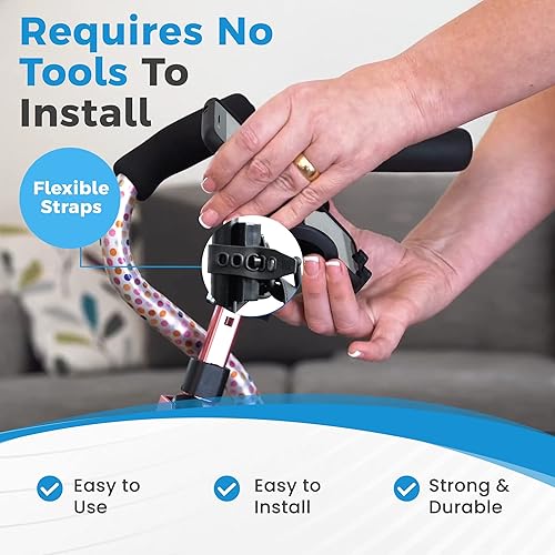 Miniatura 3 de Paquete combinado de movilidad, gancho, teléfono y portavasos para caminante, soporte portátil para bebidas para silla de ruedas y cochecitos,