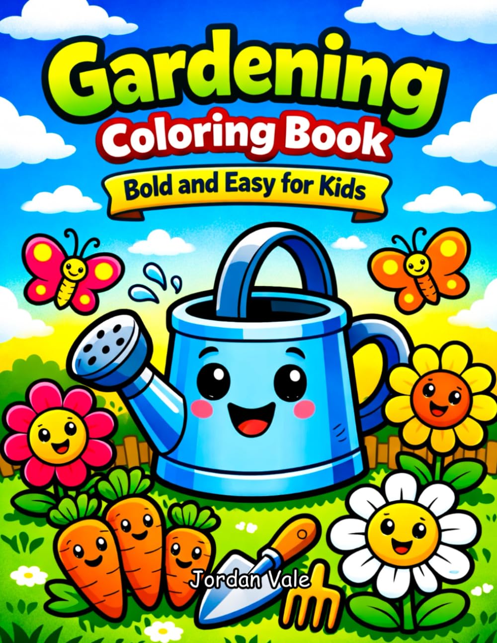Gardening Coloring Book Bold and Easy for Kids
