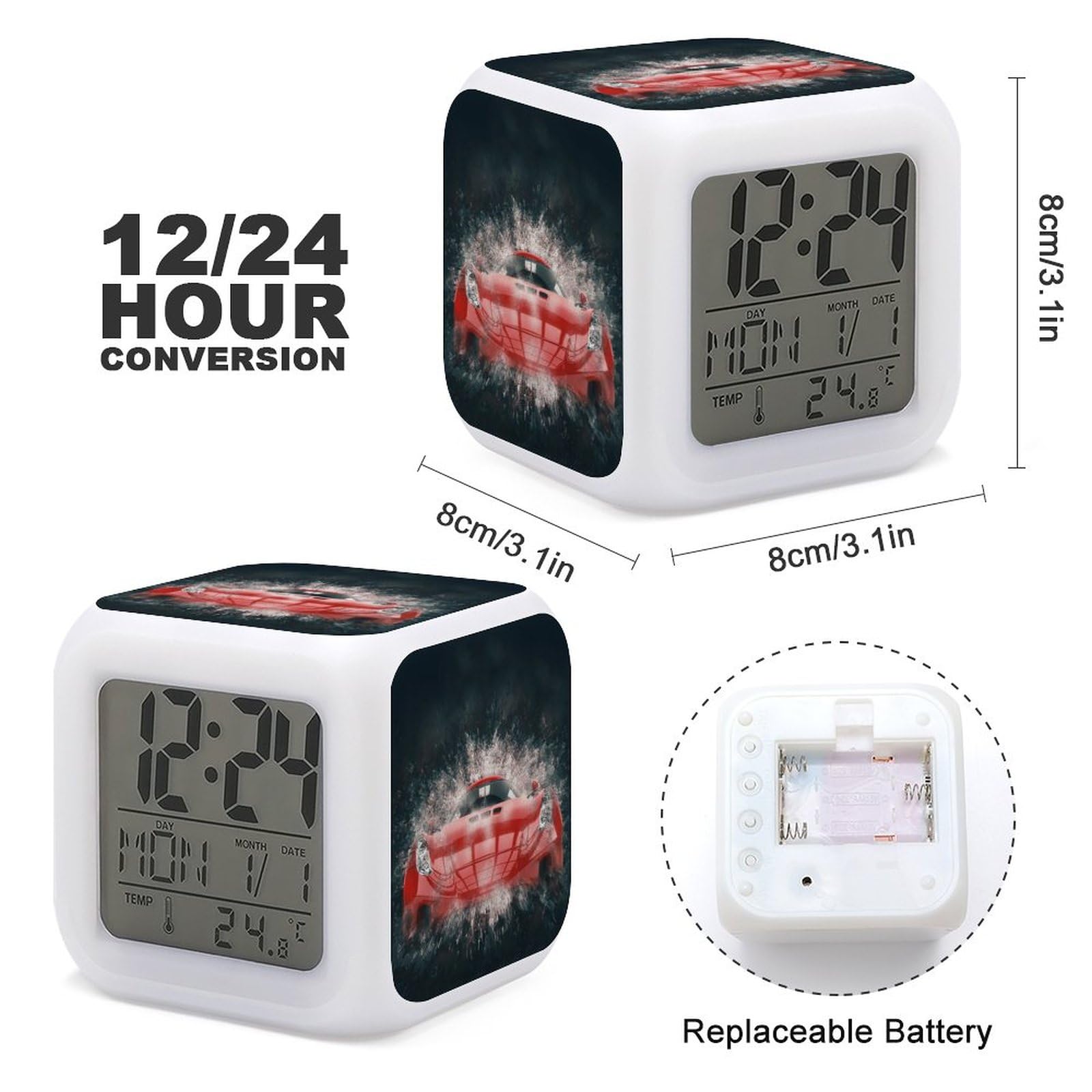 Amazon.co.jp: 素晴らしい赤いスーパーカー デジタル時計おしゃれ