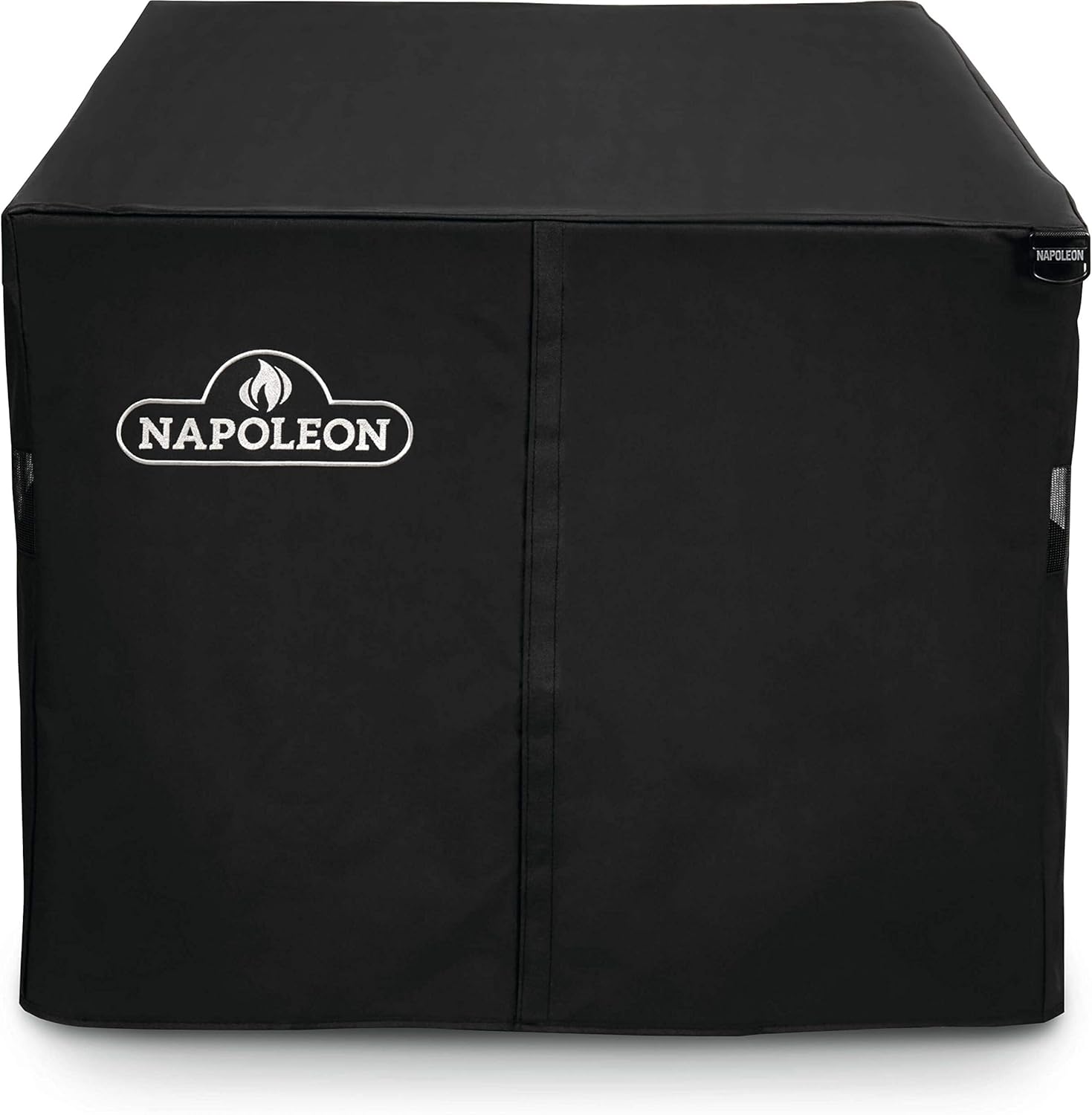 Napoleon Premium Cover for Rectangular Flame Tables - Black Cover, Water Resistanure, Hanging Lot, UV Protected, Air Vents, Zipper Closops, Adjustable Buckled Straps to Secure Cover