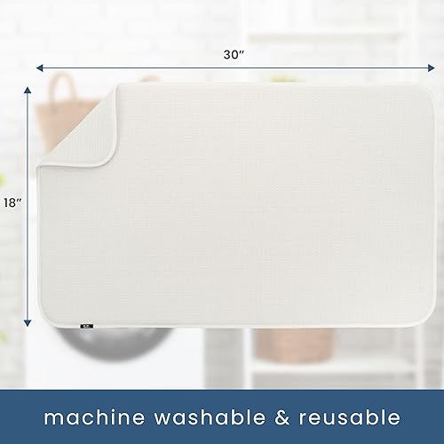 Miniatura 93 de S&T INC. Tapete de microfibra para secado de platos, reversible y absorbente para cocina, de 16 x 18 pulgadas, color negro