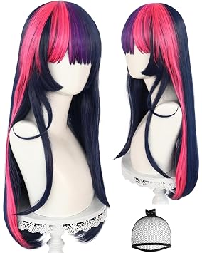 JoneTing 70cm/27inch Purple Pink Wigs for Women Long Straight Purple Wig