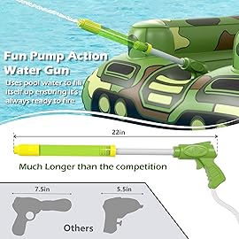 Jasonwell Inflatable Tank Swimming Pool Floaties with Water Cannon Gun Swim Floaty Rafts for Lake, Beach & Pool Party Toys for Boys, Girls, Kids & Adults- Green