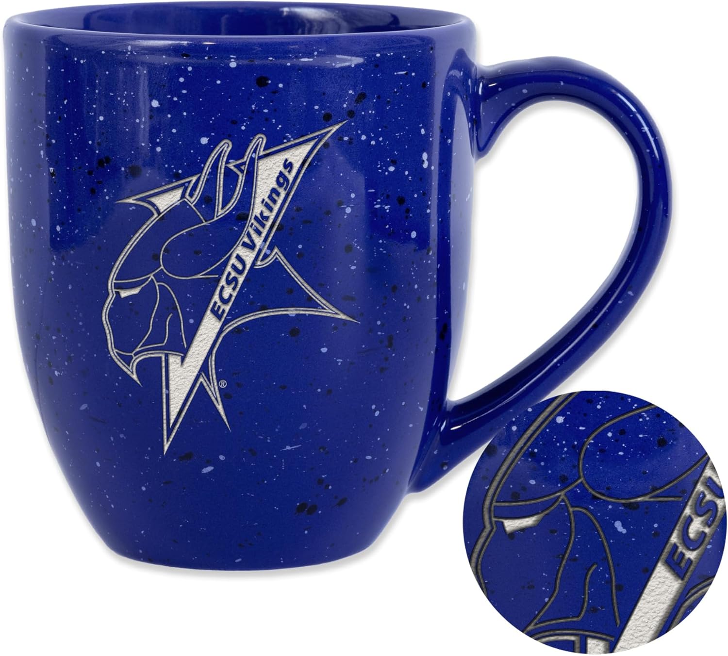 Rico Industries NCAA 16 oz Team Color Laser Engraved Speckled Ceramic Coffee Mug (D - G Schools)