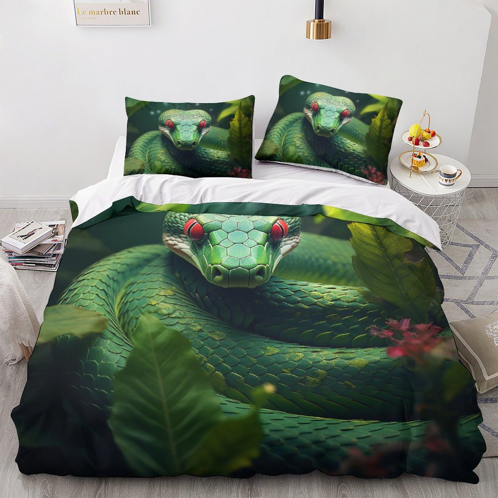 Housse de couette microfibre avec fermeture à glissière parure 3D