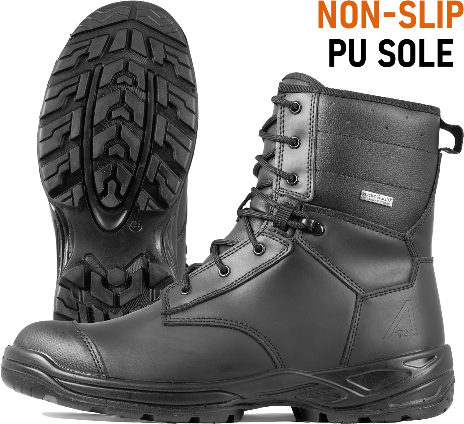 ACE Schakal Boots męskie - Crazy Horse sznurowane skórzane buty - wytrzymałe i wodoodporne - czarne